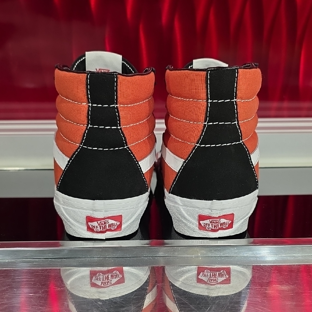 Vans Sk8-Hi Flame Burnt Ochre Black Mens 7.0 Womens 8.5 - Picture 4 of 6